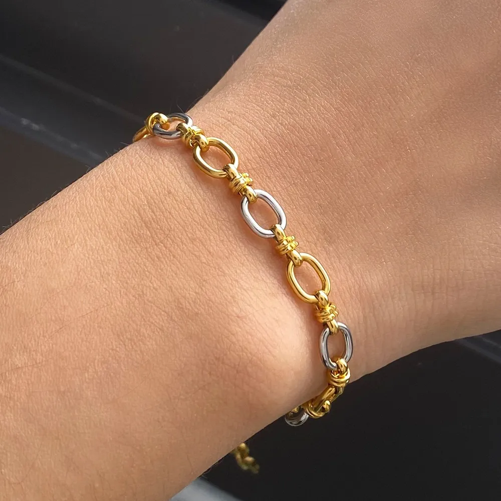 Two-Tone Chain Link Jewelry Set, image 4
