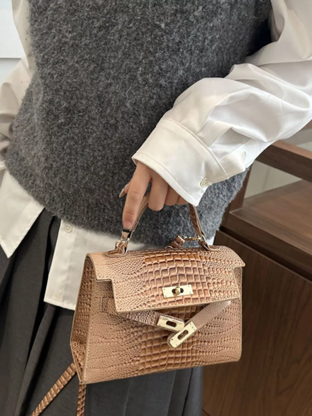 Embossed Flap Crossbody Bag, image 13