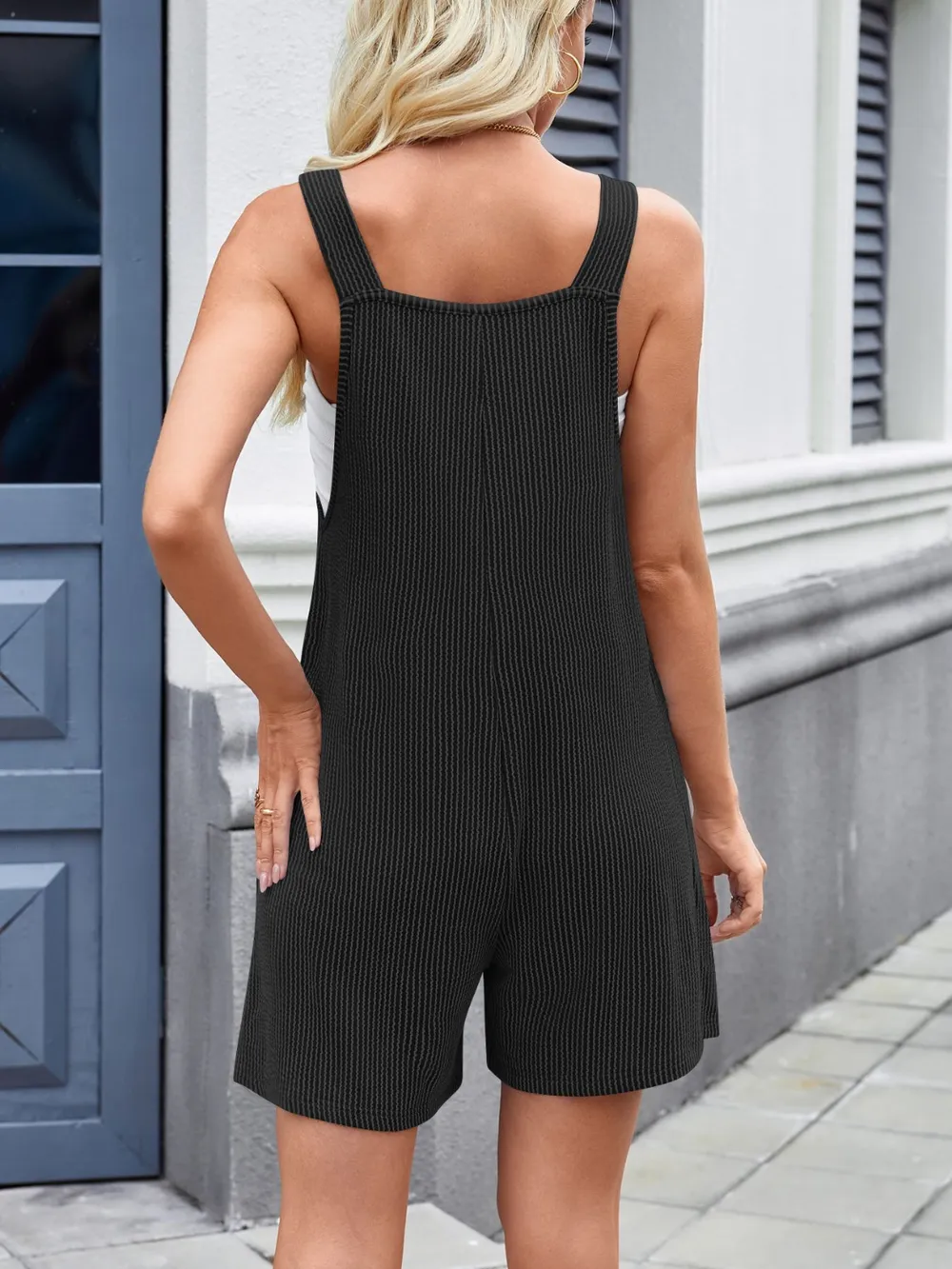 Knotted Wide Strap Scoop Neck Overalls, image 24
