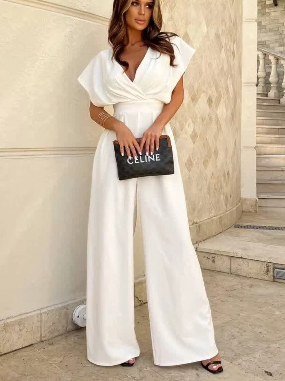 Surplice Wide Leg Jumpsuit, image 16
