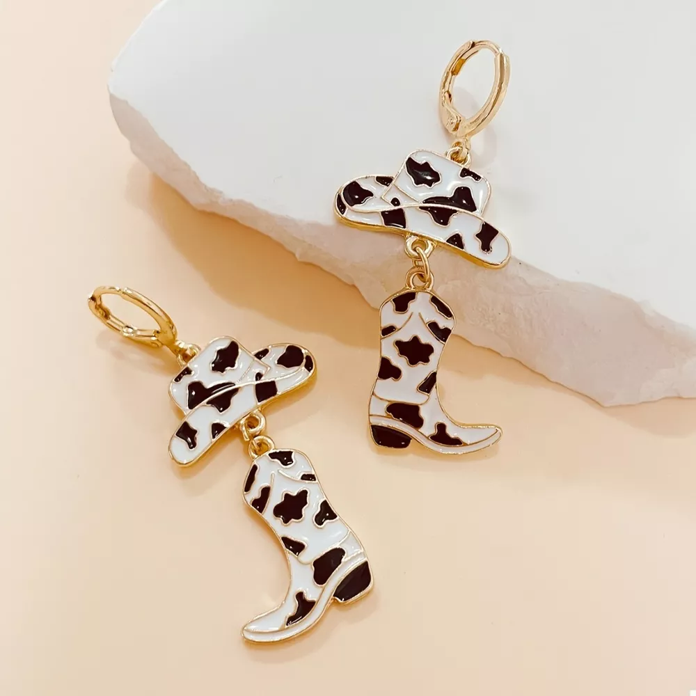 Cowboy Hat and Boot Dangle Earrings, image 3