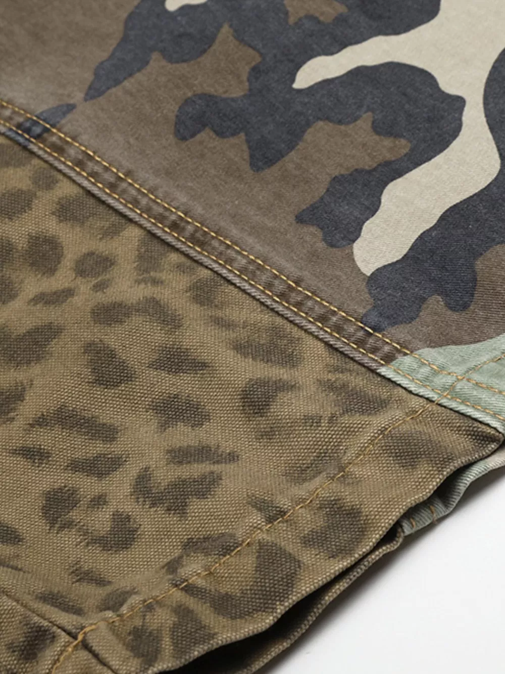 Men's Camouflage Leopard Patchwork Cargo Pants, image 5