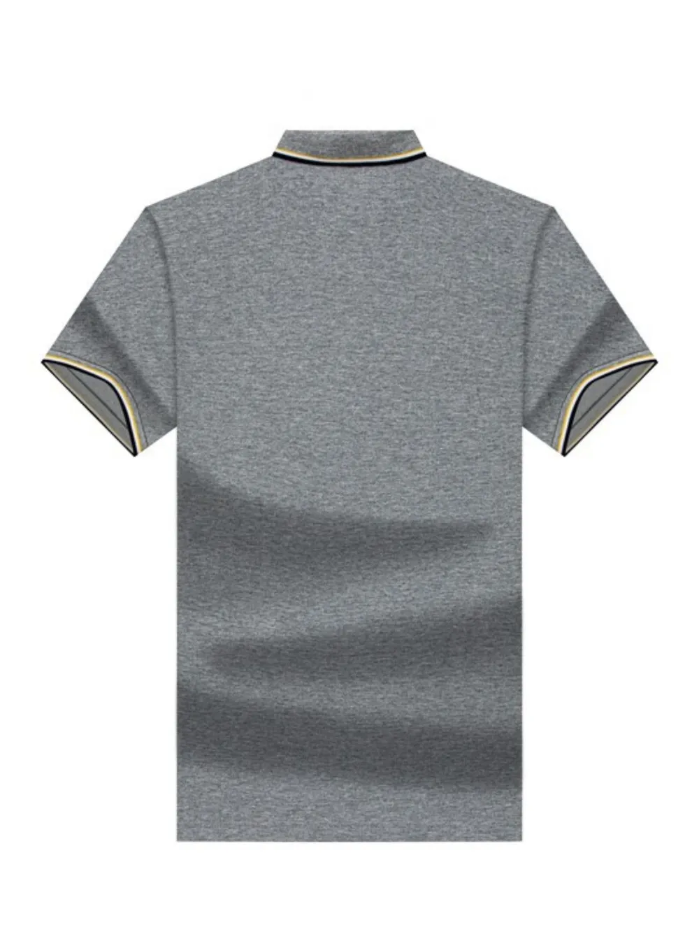 Men's Plus Size Embroidered Detail Short Sleeve Polo, image 3