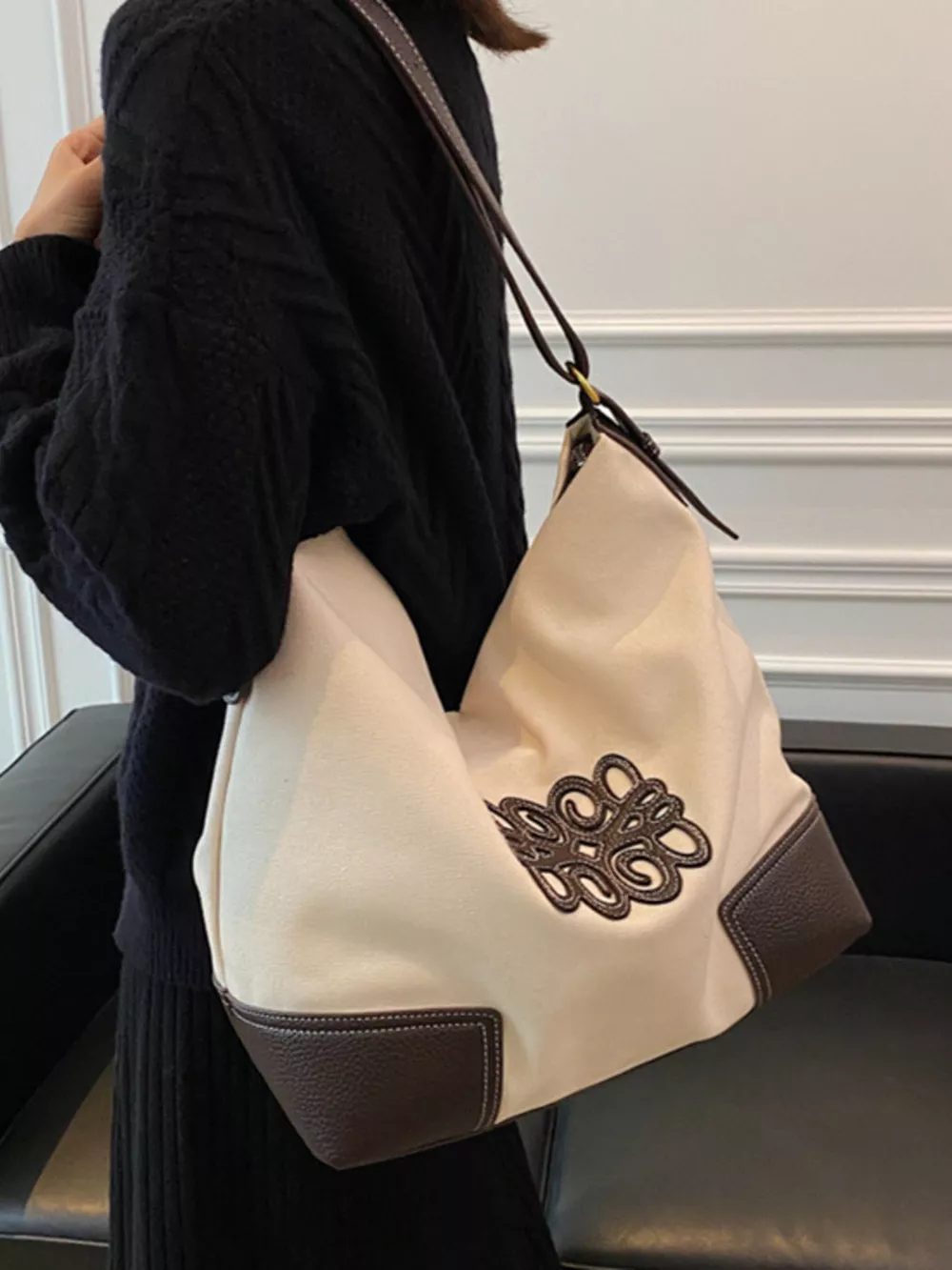 Embroidered Canvas Tote Bag, image 3