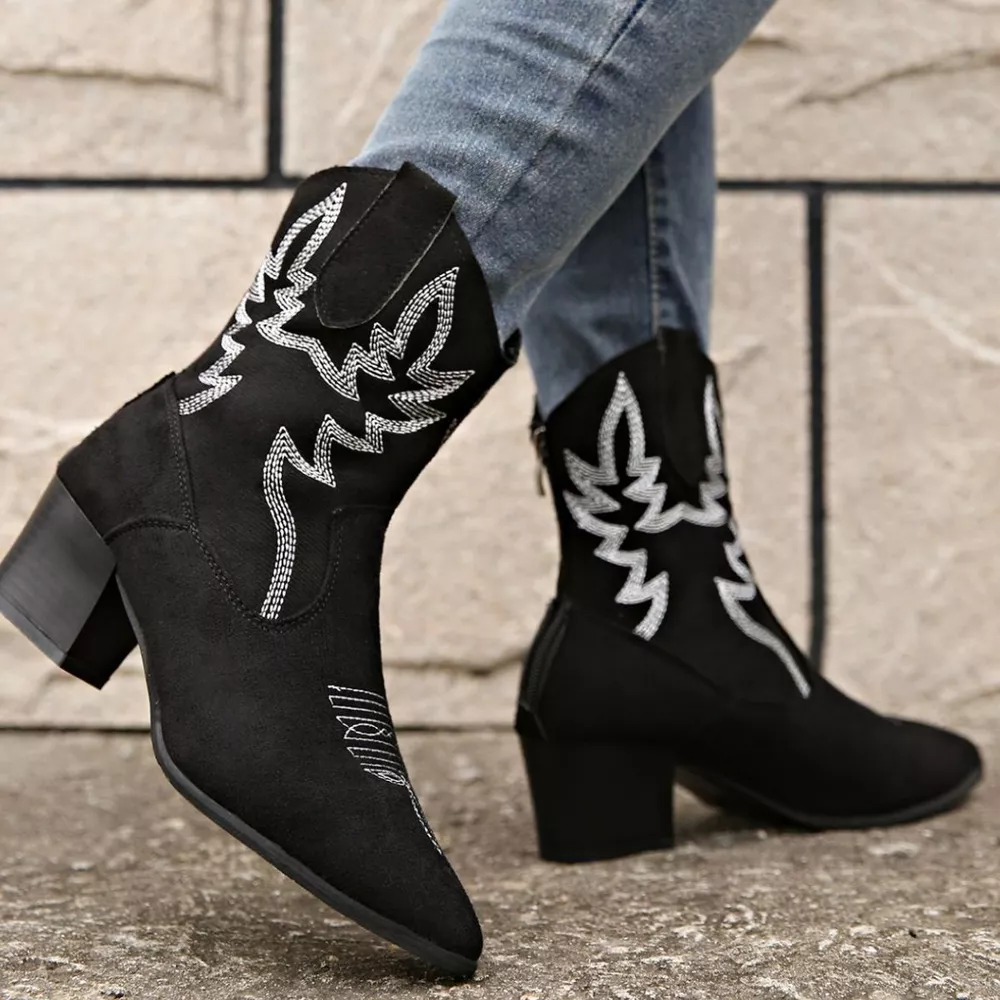 Point Toe Block Heels Boots, image 7