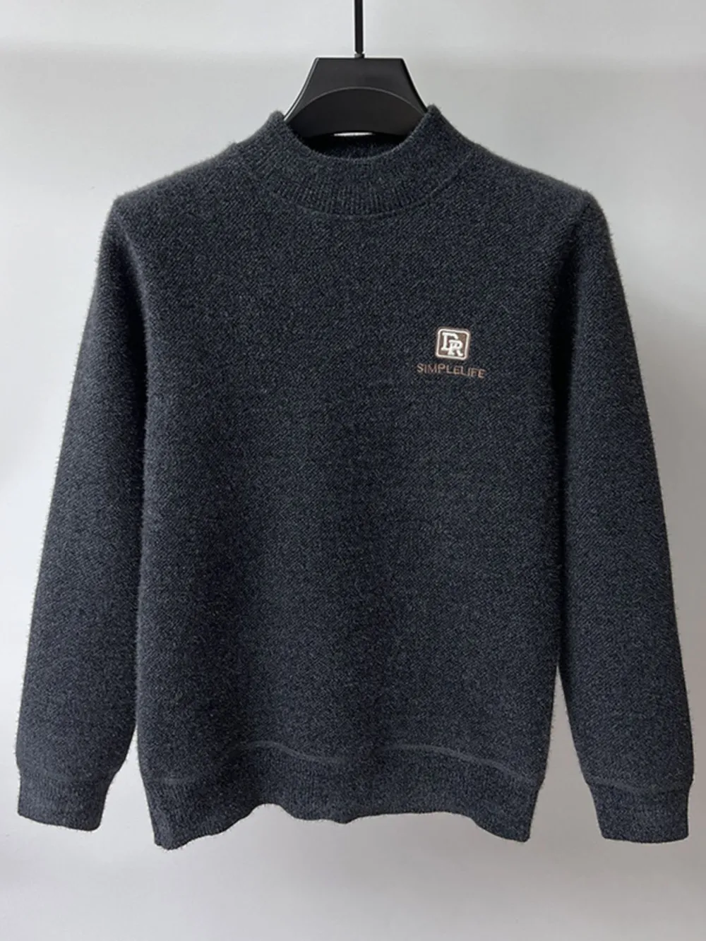 Men's Plus Size Ribbed Hem Long Sleeve Sweater, image 11