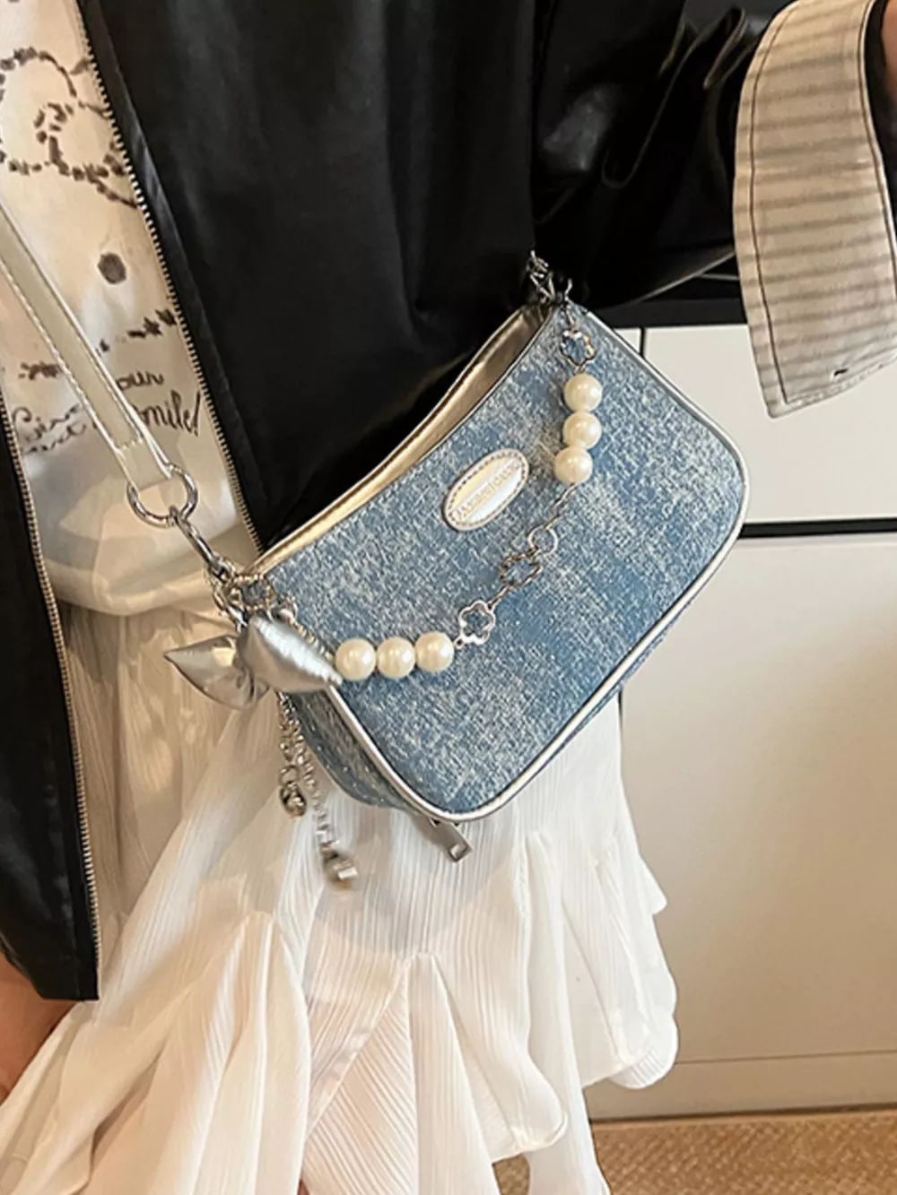 Pearl Chain Shoulder Bag, image 8