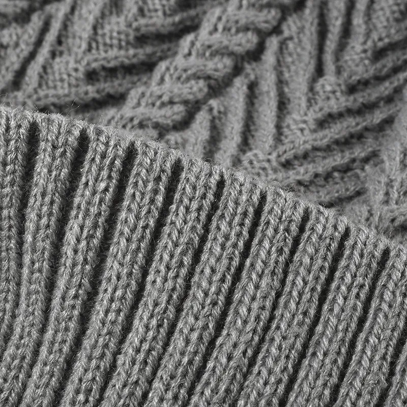 Cable Knit Solid Color Hat with Pompom, image 3
