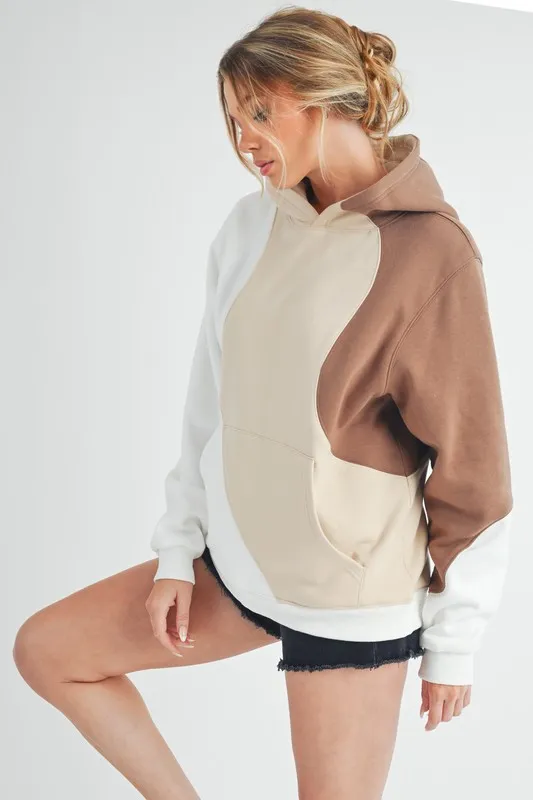 Color Block Hoodie with Kangaroo Pocket, image 7