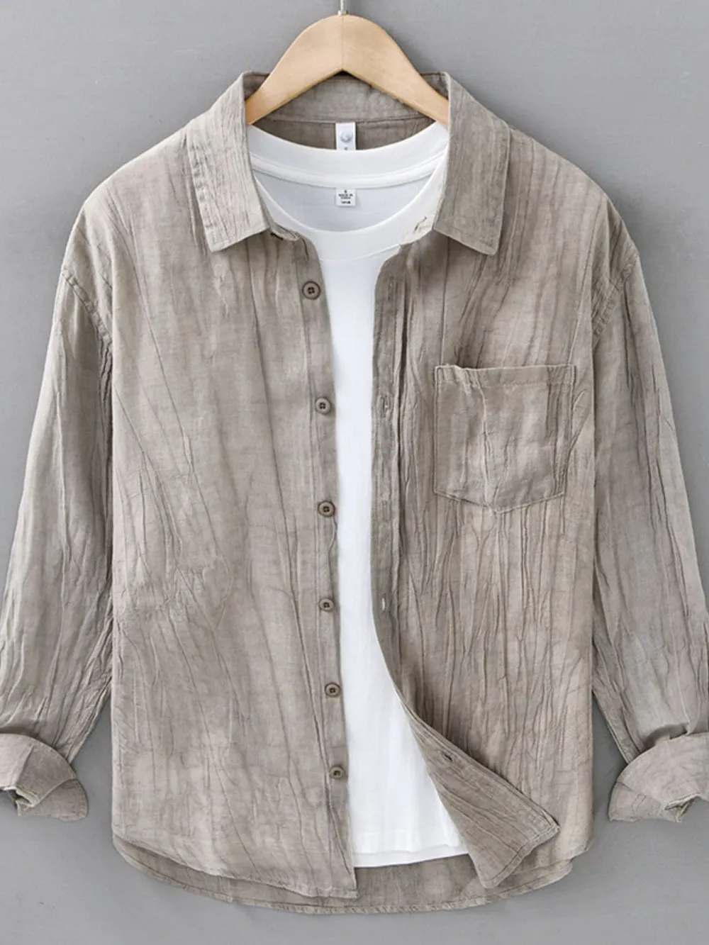 Men's Plus Size Button Up Long Sleeve Shirt