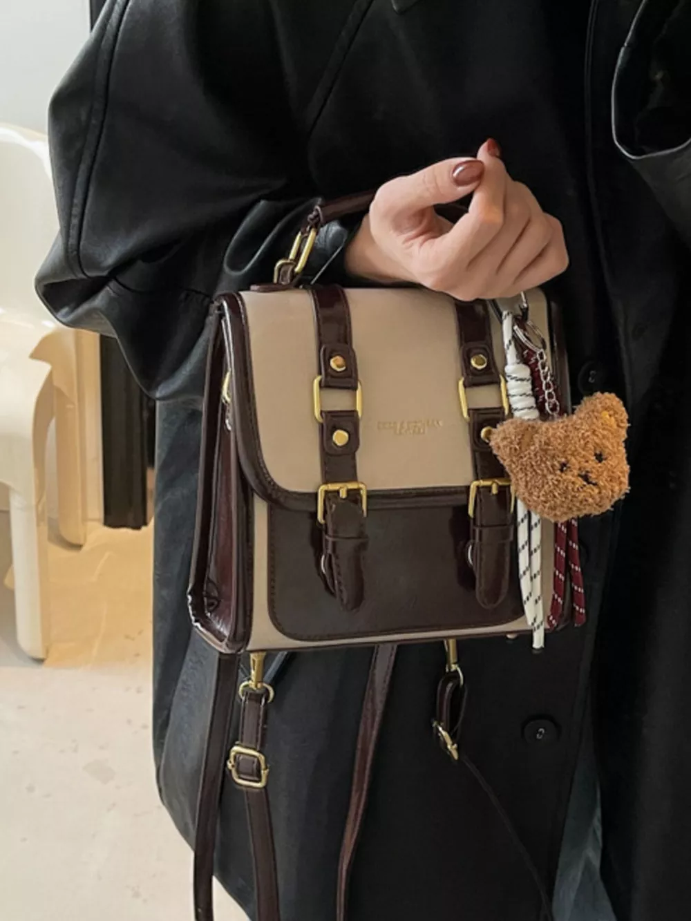 Buckle Flap Backpack Bag, image 7