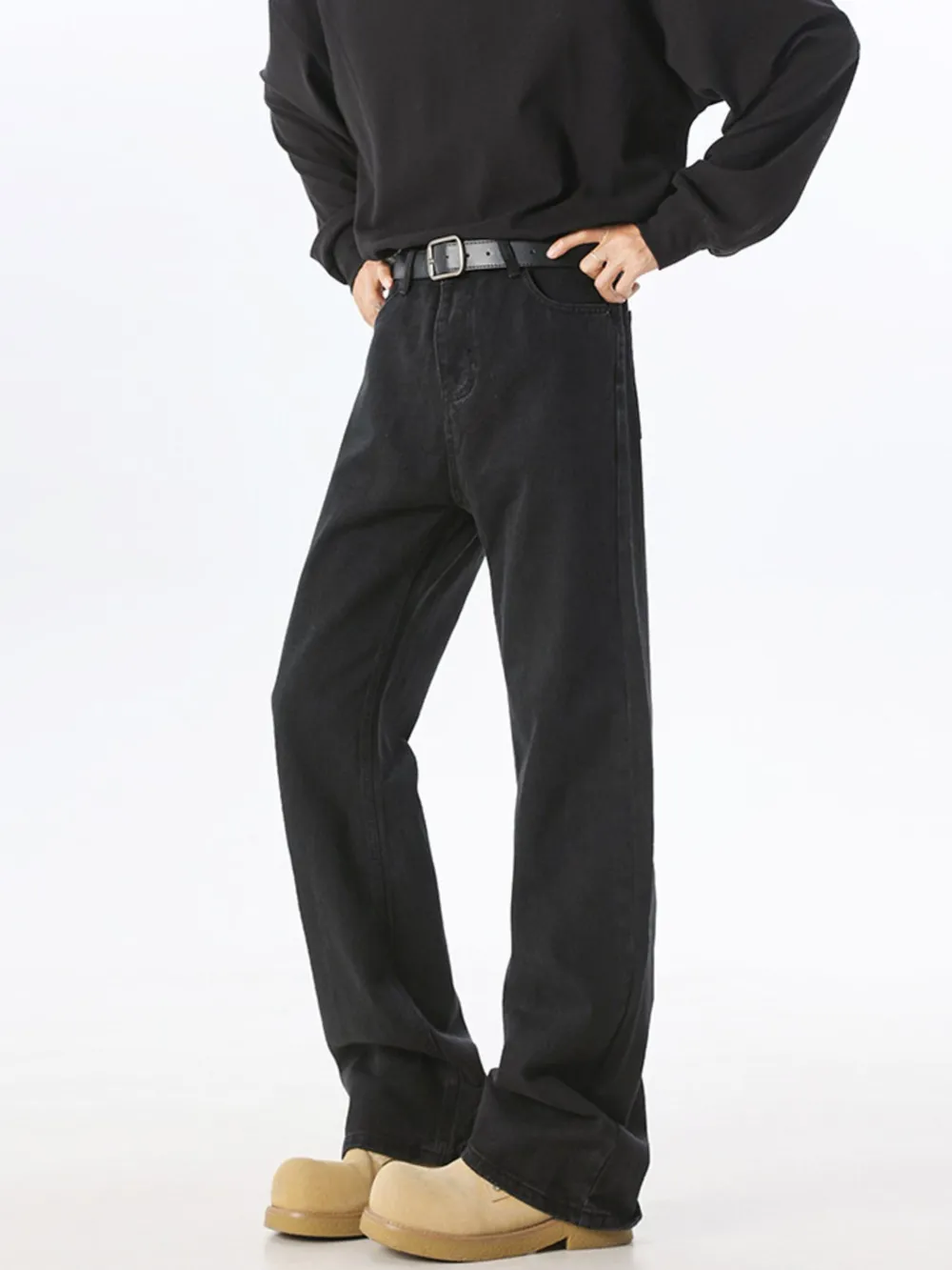 Men's Wide Leg High Waist Jeans, image 2
