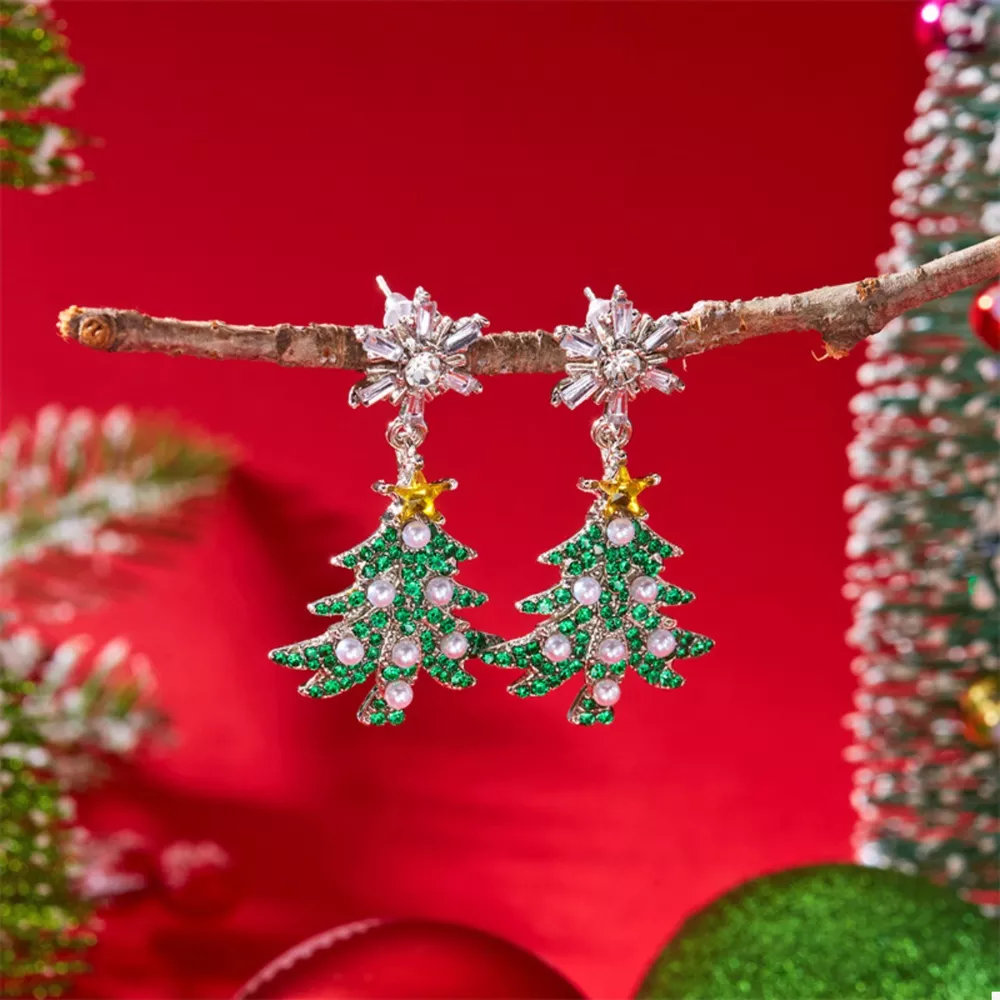 Christmas Tree Drop Earrings, image 3