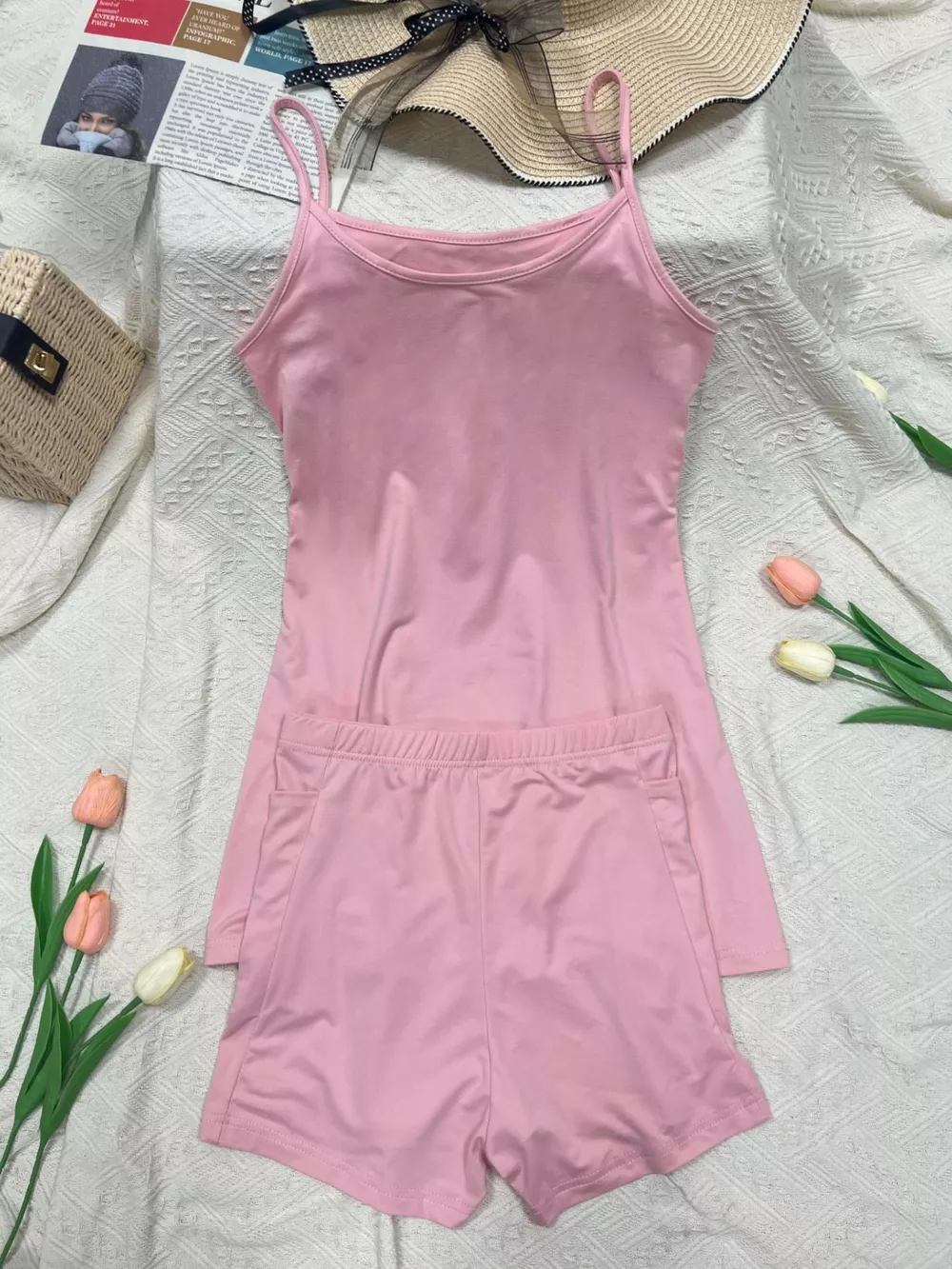 Scoop Neck Cami and Shorts Active Set, image 12