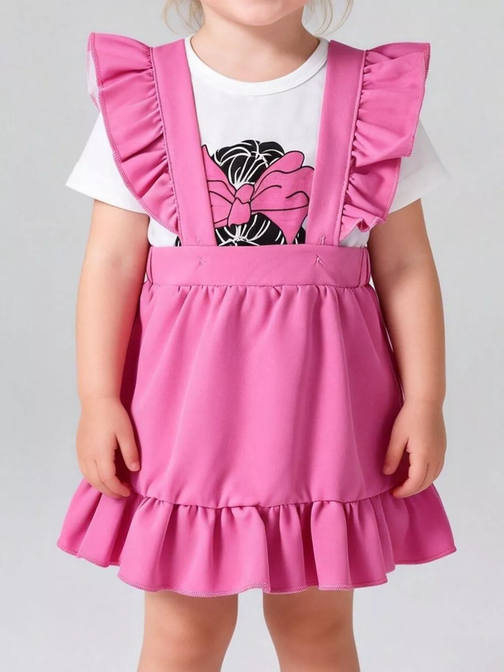 Children's Ruffled Graphic Bodysuit and Dress Set