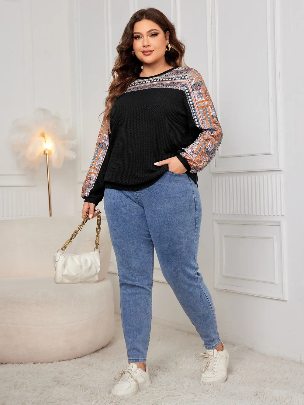 Plus Size Printed Long Sleeve Sweatshirt, image 12