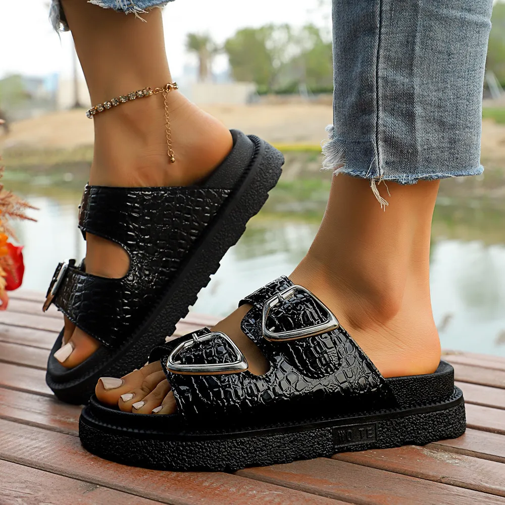 Double Buckle Platform Sandals, image 6