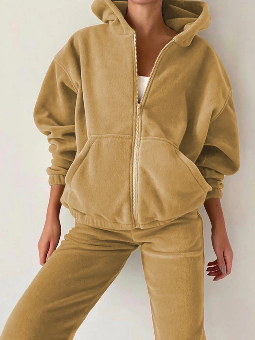 Zip Up Long Sleeve Hoodie and Joggers Set, image 6