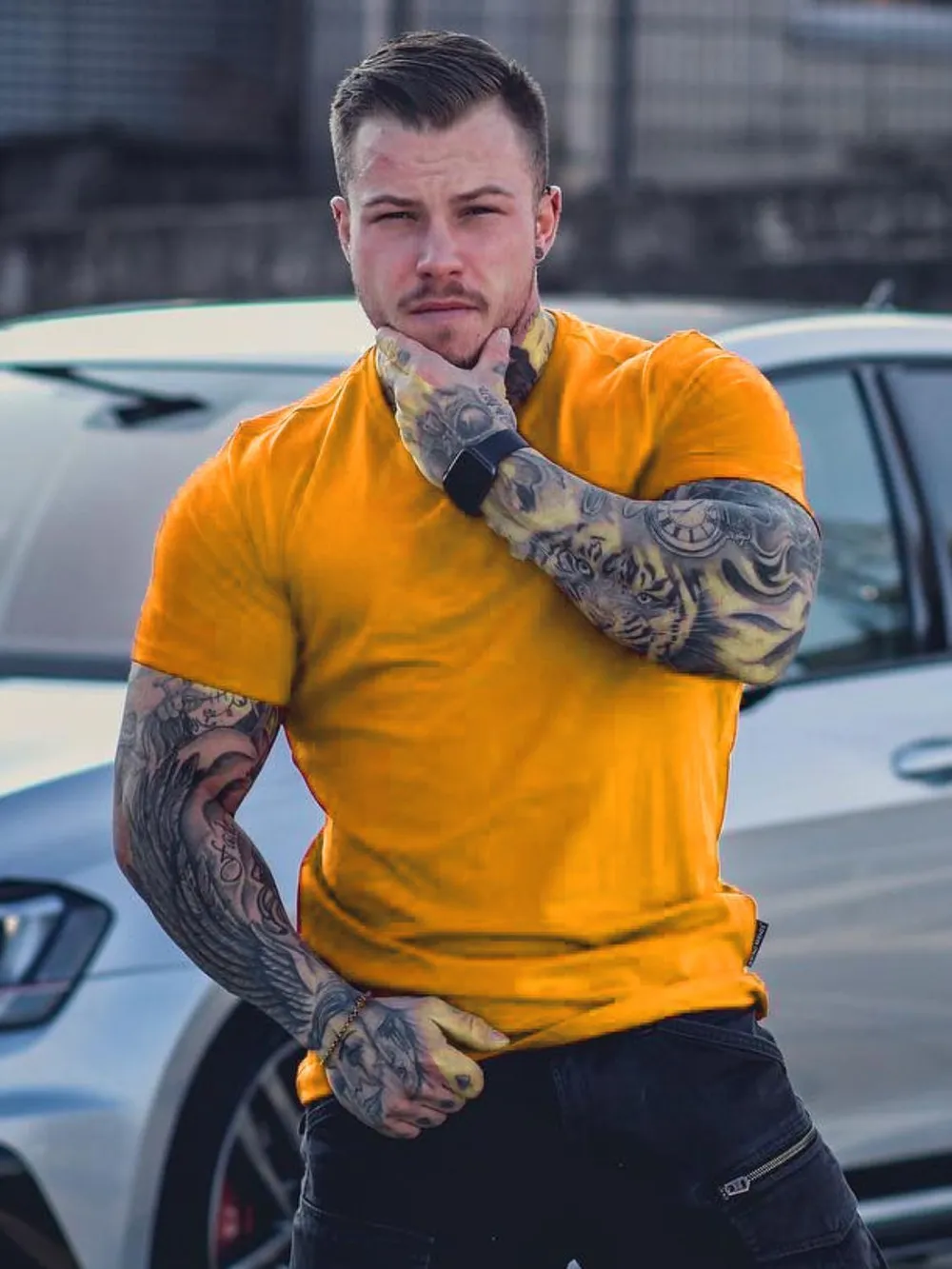 Men's Plus Size Round Neck Short Sleeve T-Shirt, image 6