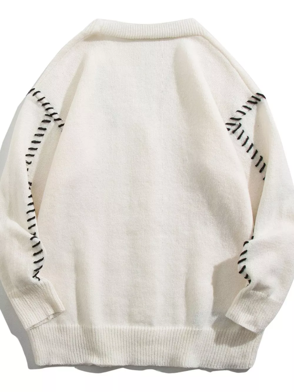 Men's Plus Size Ribbed Trim V-Neck Knit Cardigan, image 4