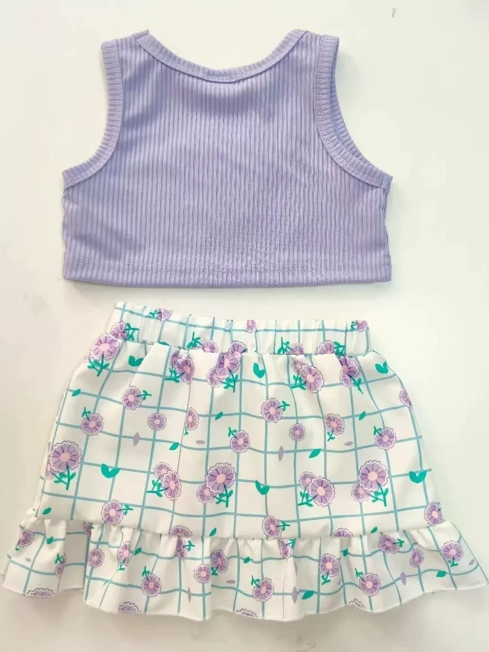 Children's Bowknot Tank Top and Skirt Set, image 3