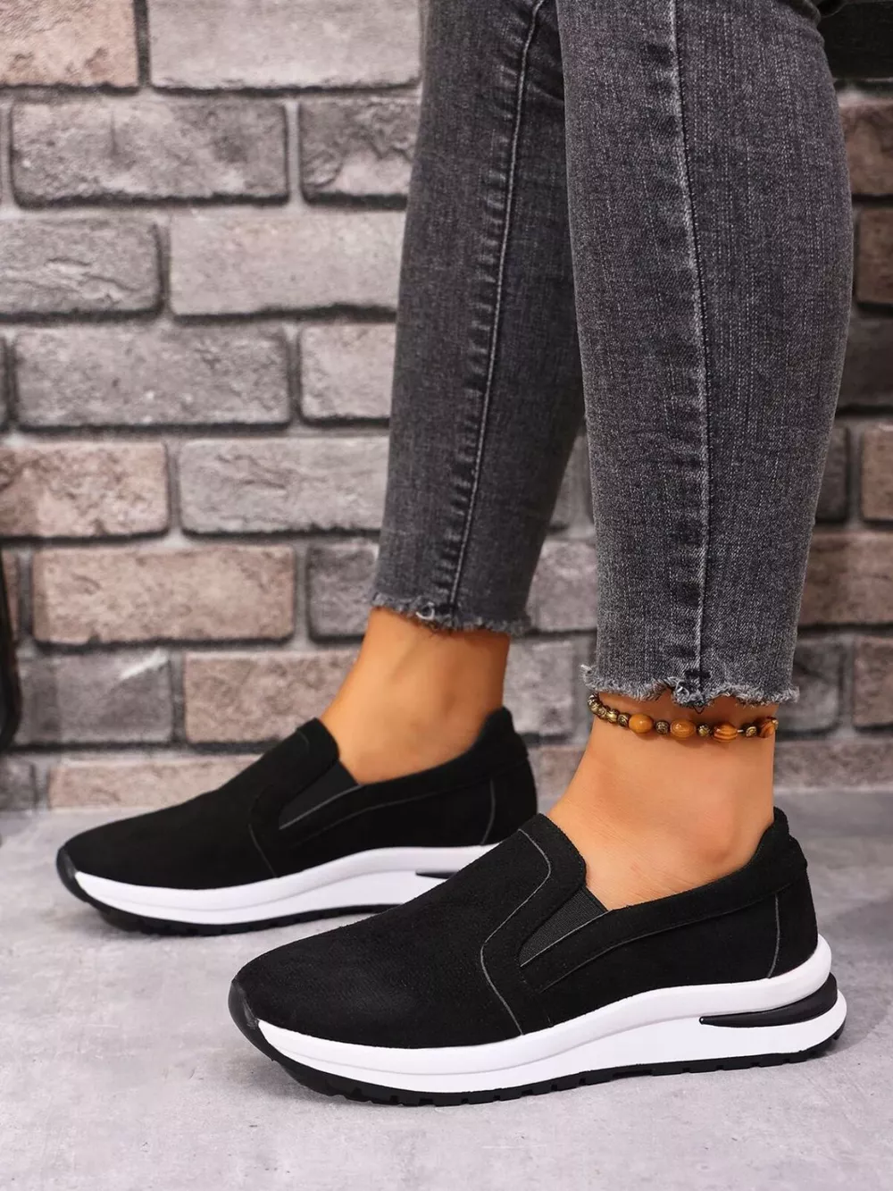 Slip-On Sneakers with Contrast Sole, image 2