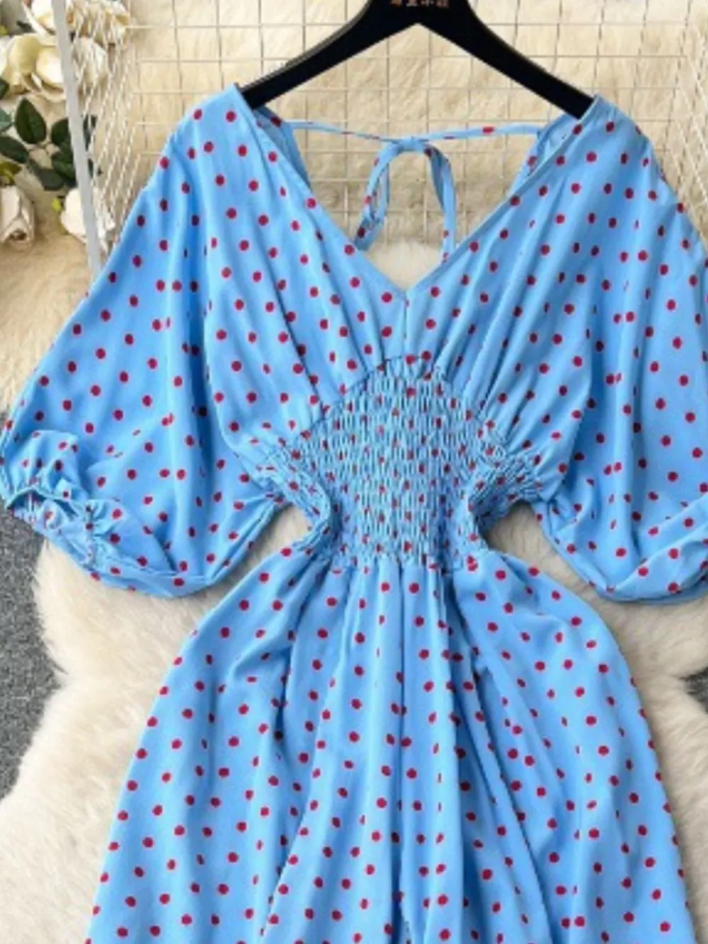 Smocked V-Neck Wide Leg Jumpsuit, image 26