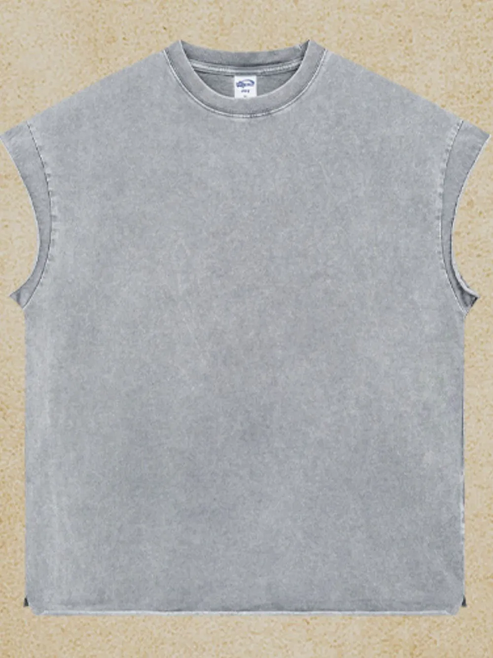 Men's Washed Round Neck Tank, image 4