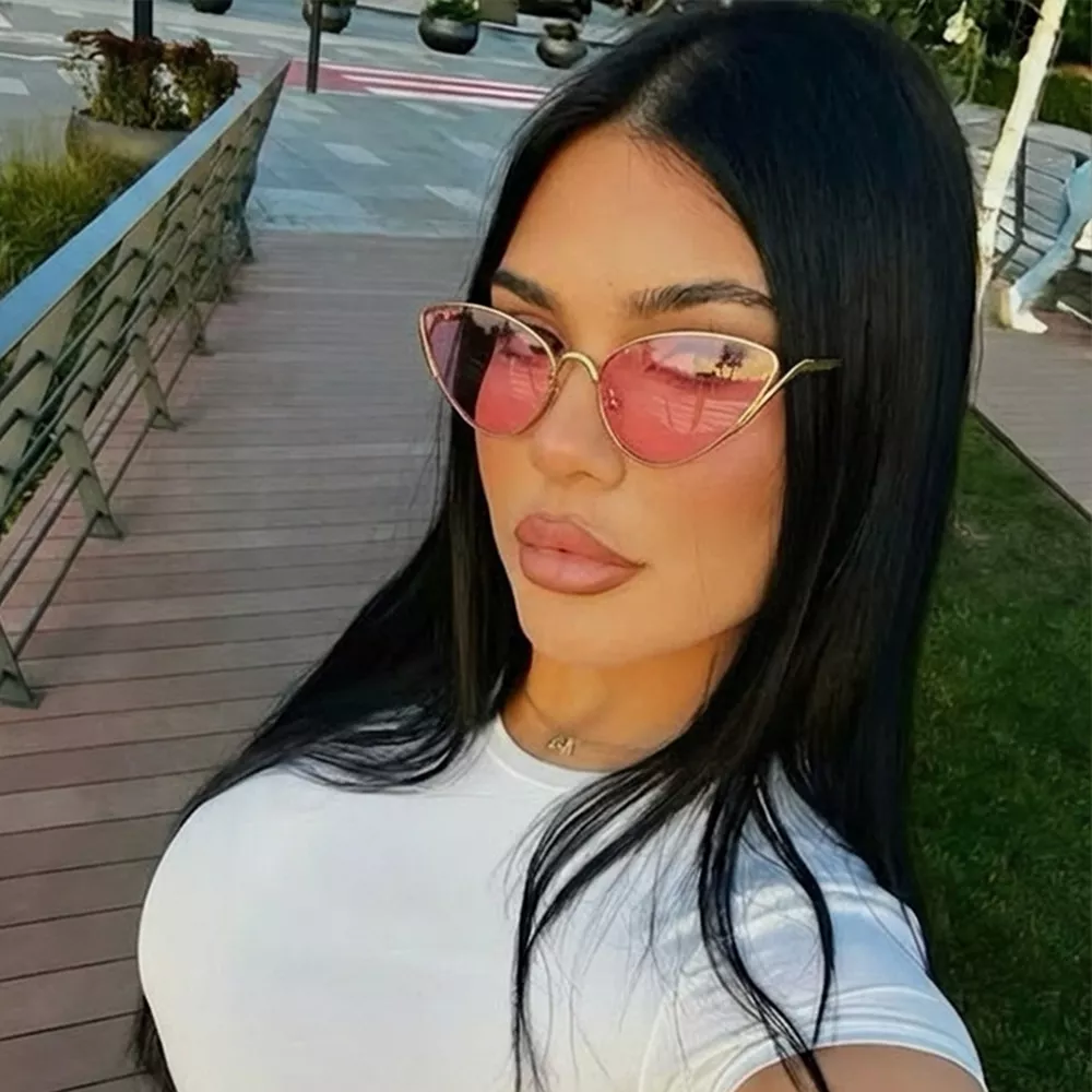 Gold-Rimmed Cat-Eye Sunglasses, image 4