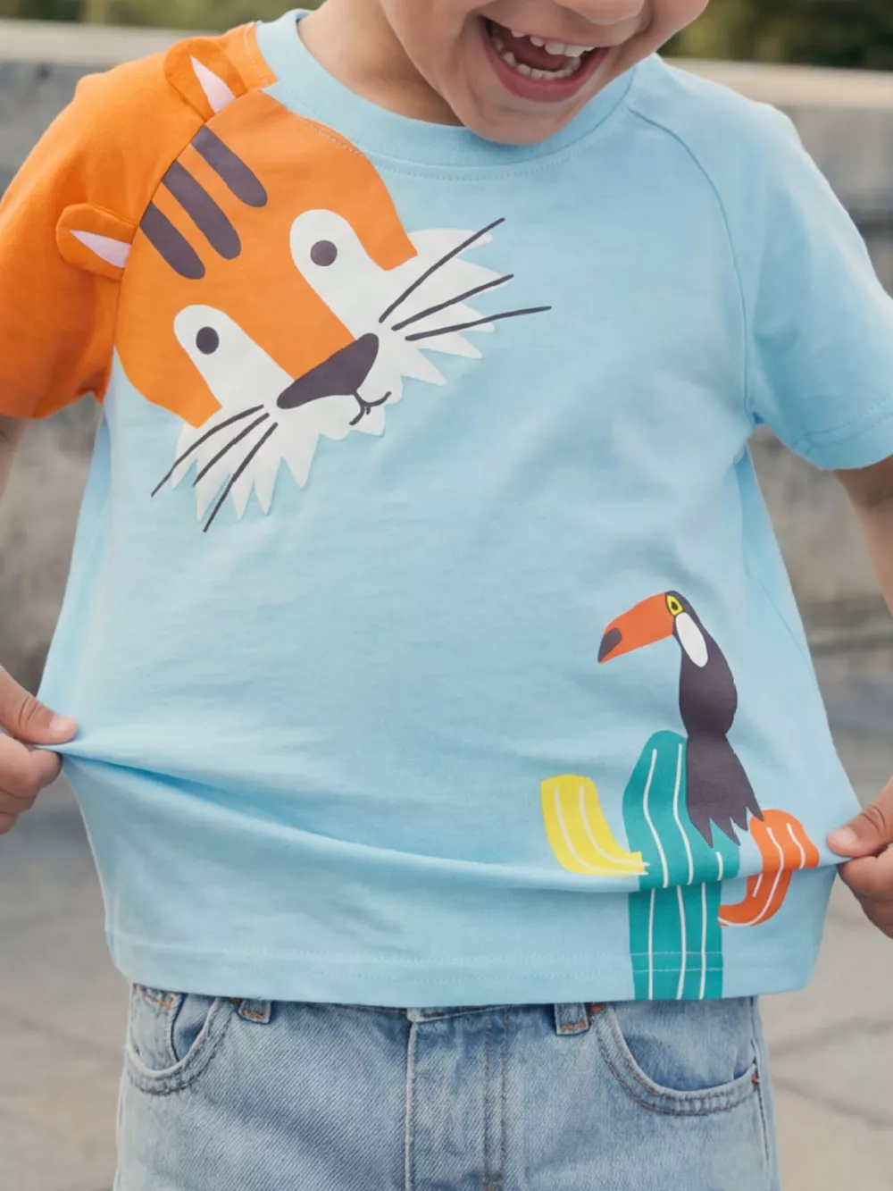 Children's Animal Print Round Neck T-Shirt