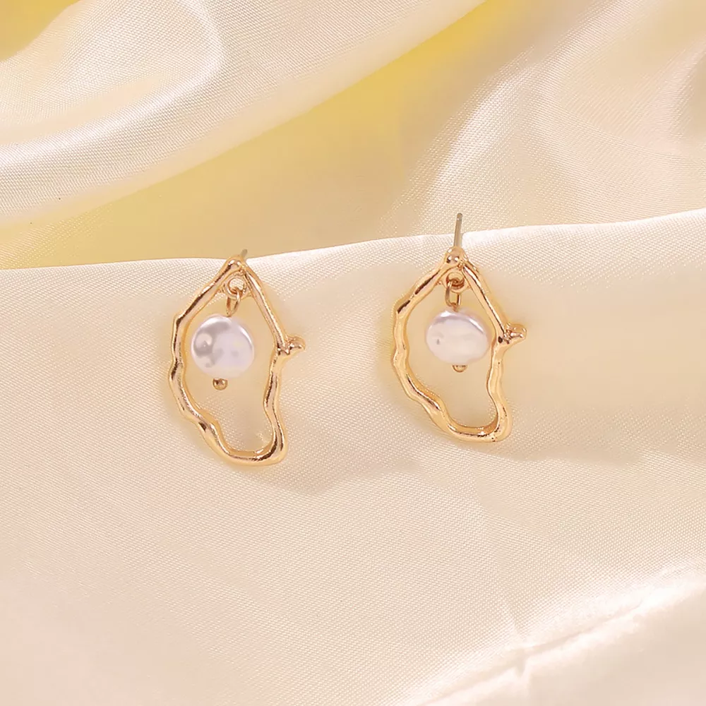 18K Gold-Plated Pearl Earrings, image 4
