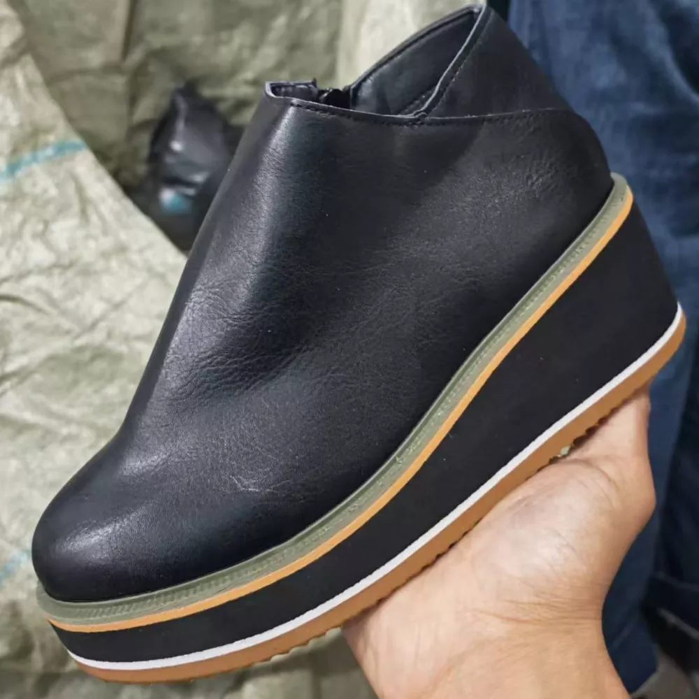 Ankle Wedge Boots with Zipper, image 3