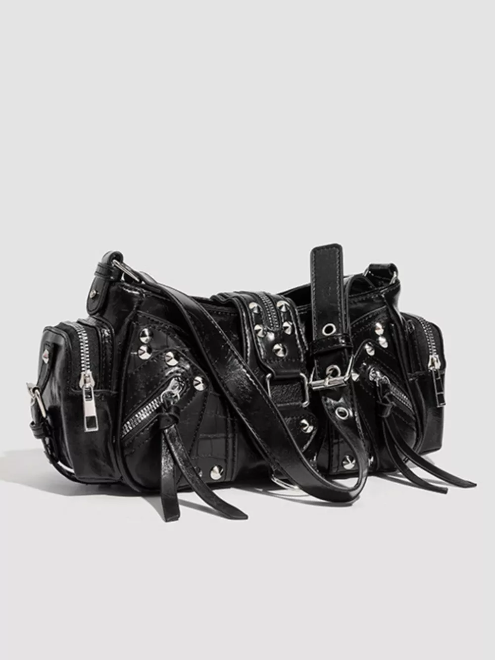Rivet Embellished Shoulder Bag, image 5