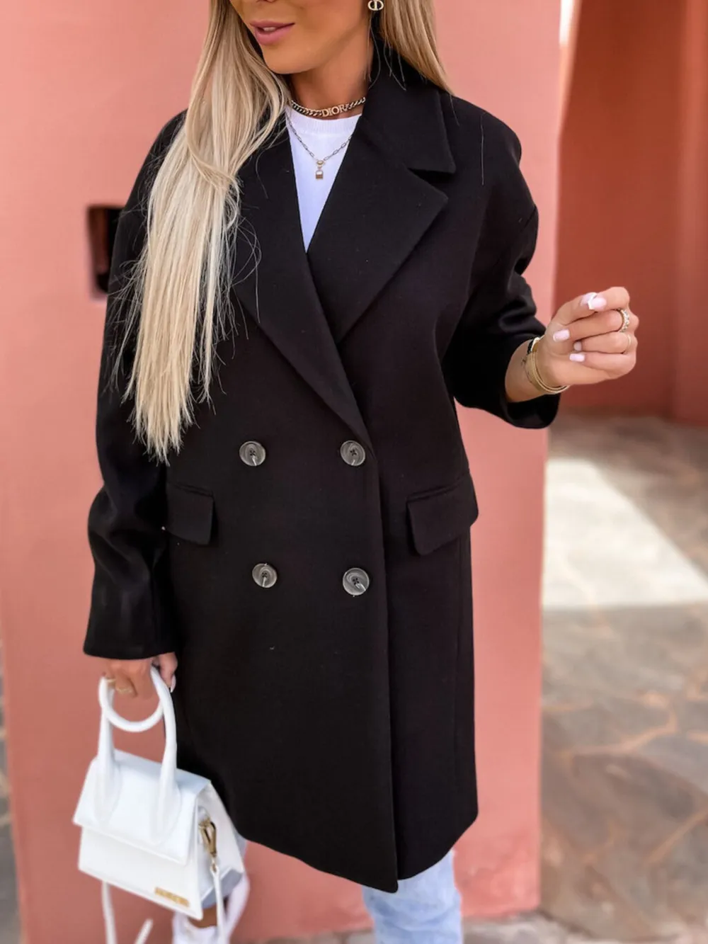 Full Size Double-Breasted Wool Coat Plus Size, image 6