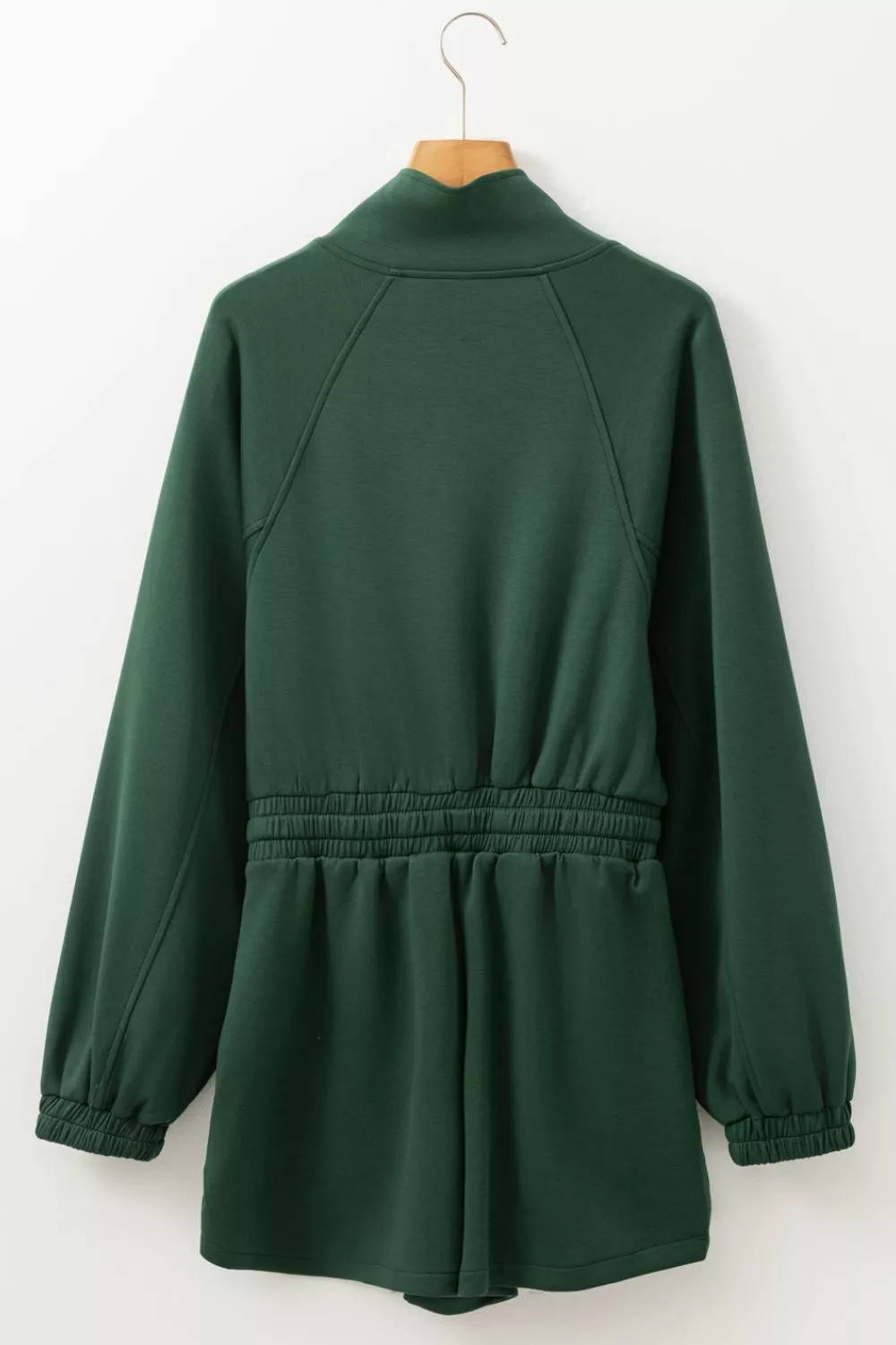 Drawstring Half Zip Long Sleeve Romper, image 4