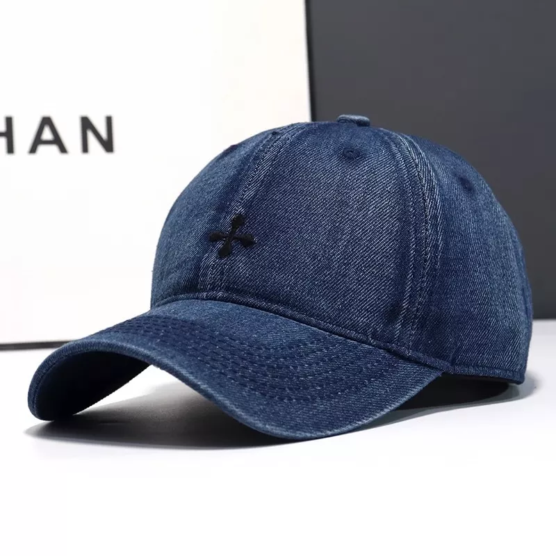 Denim Embroidered Baseball Cap, image 4