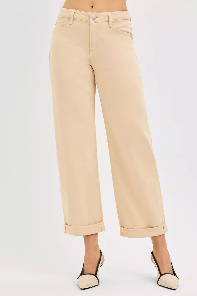 Tummy Control Mid Rise Ankle Barrel Relaxed Baggy