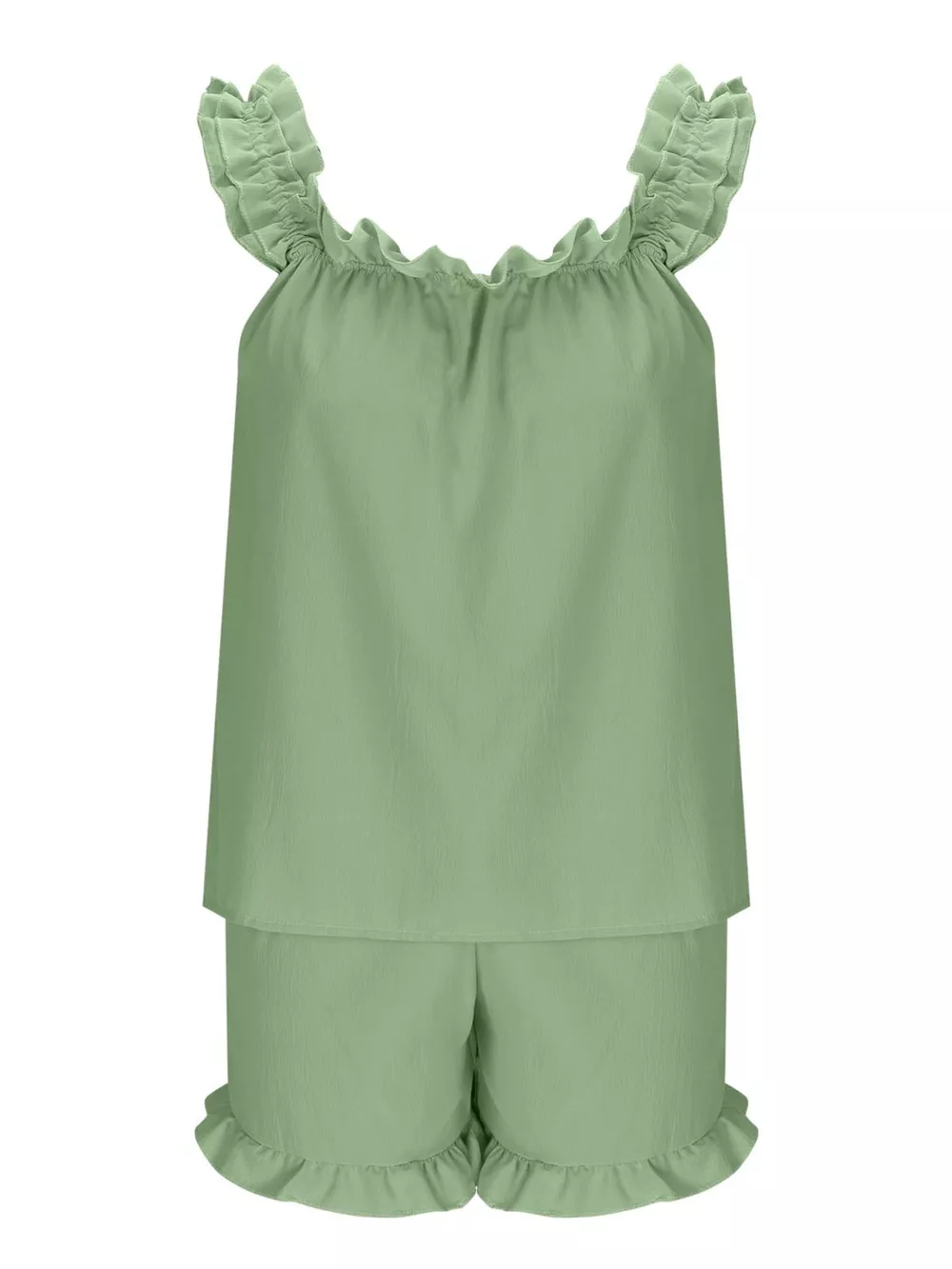 Ruffle Trim Sleeveless Top and Shorts Set, image 25