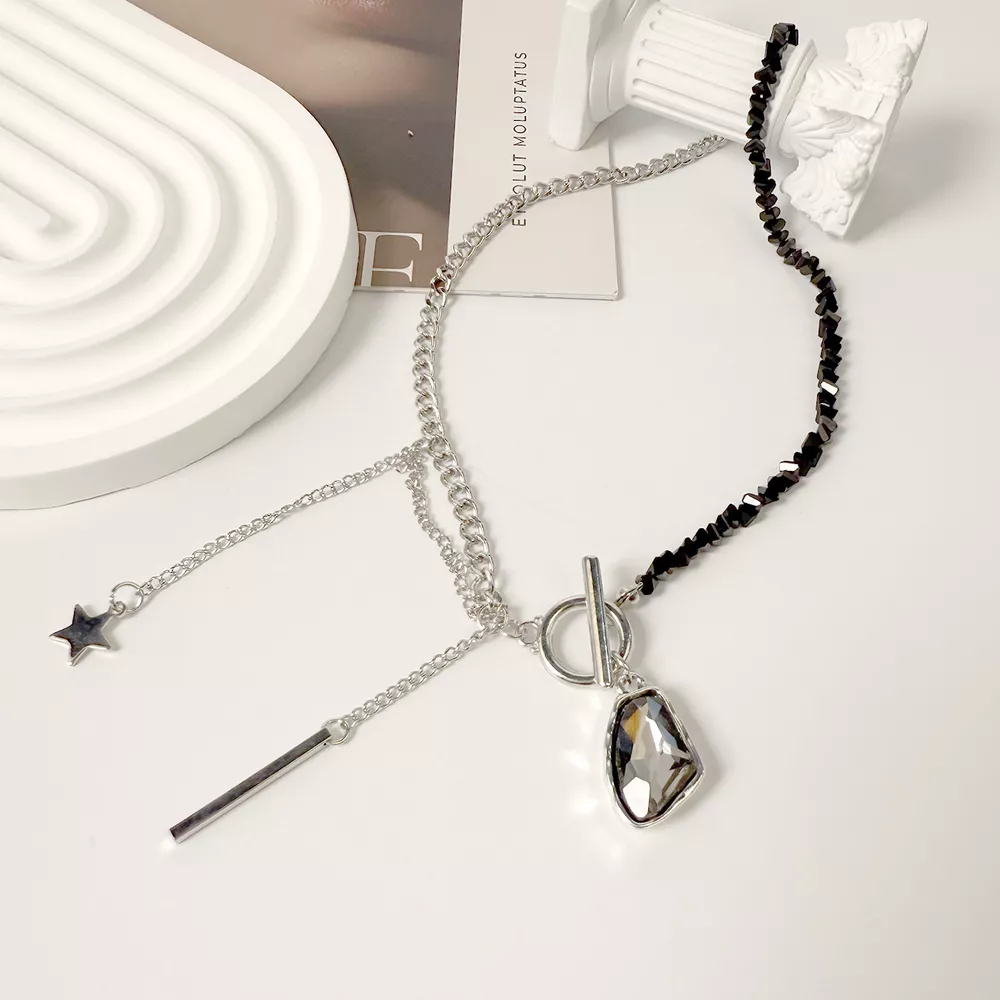 Gothic Punk Star Charm Toggle Necklace, image 5