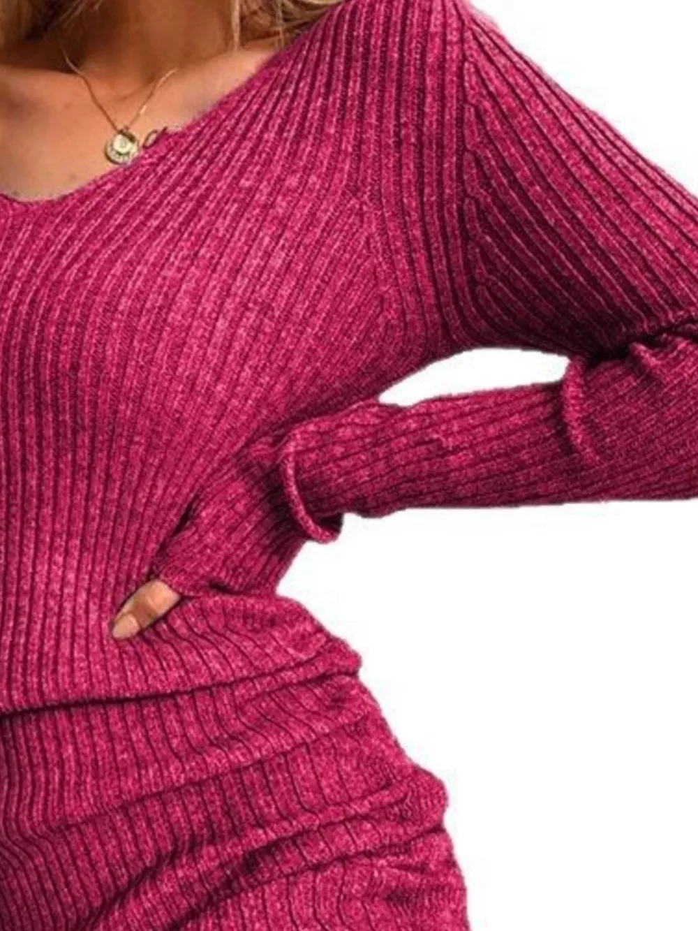 Full Size Ribbed Knit Drawstring Bodycon Sweater Dress Plus Size, image 12