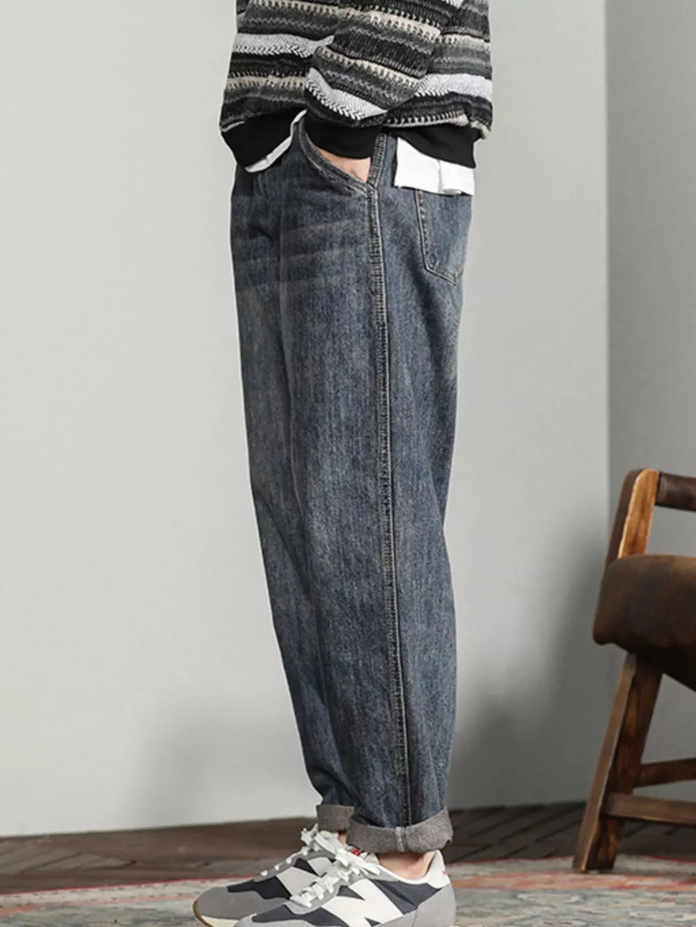 Men's Wide Leg Jeans, image 4