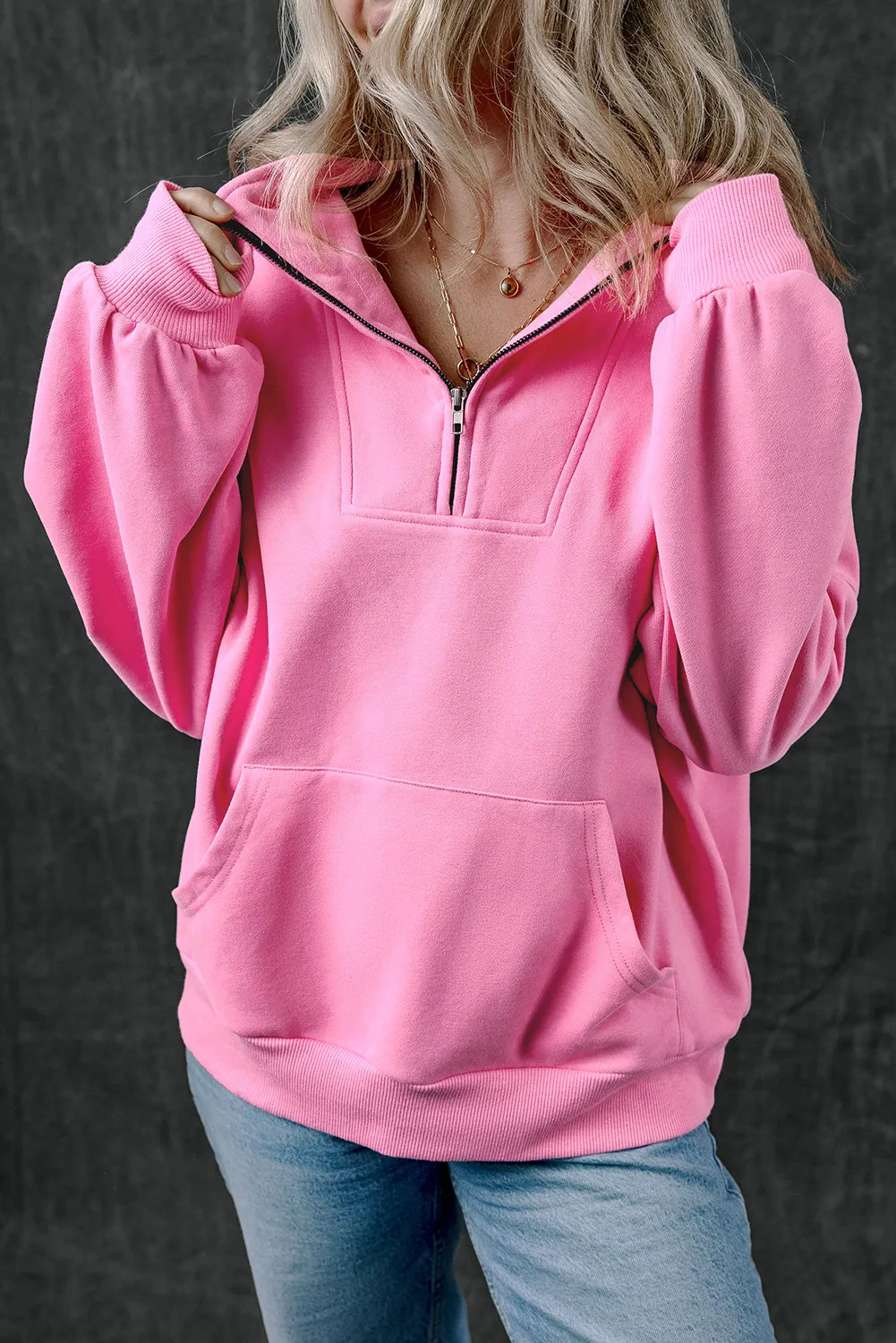 Half Zip Long Sleeve Sweatshirt, image 10
