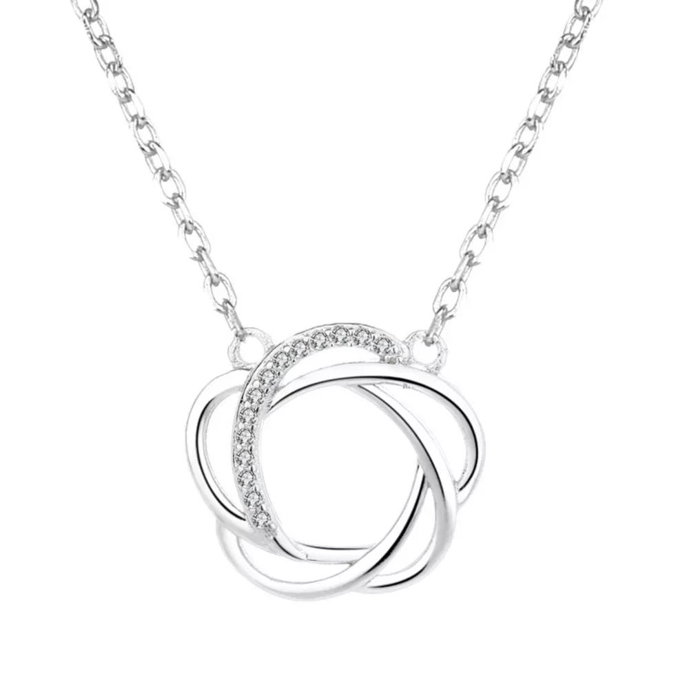 925 Sterling Silver Zircon Pendant Necklace, image 3