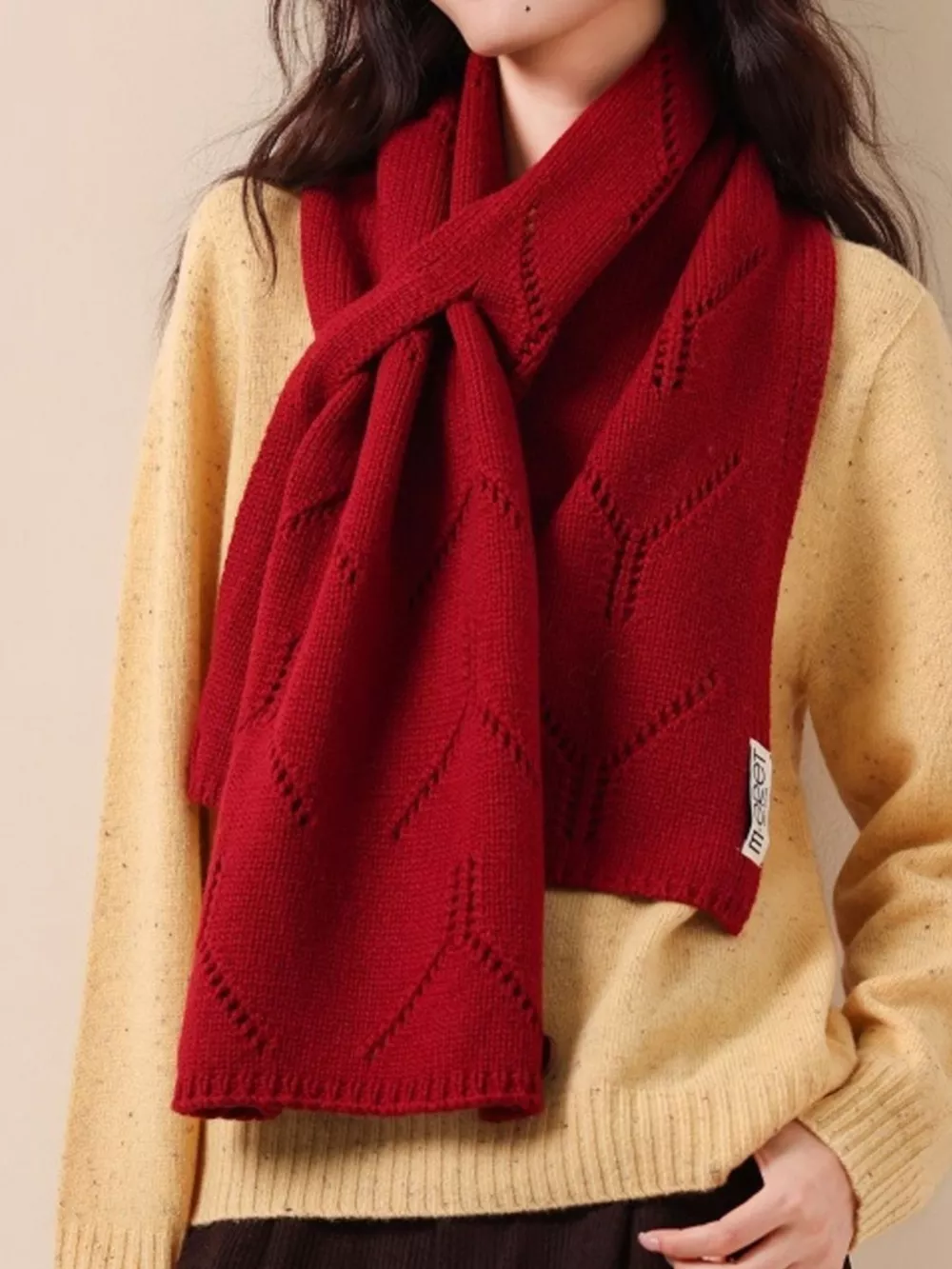100% Wool Openwork Scarf, image 5