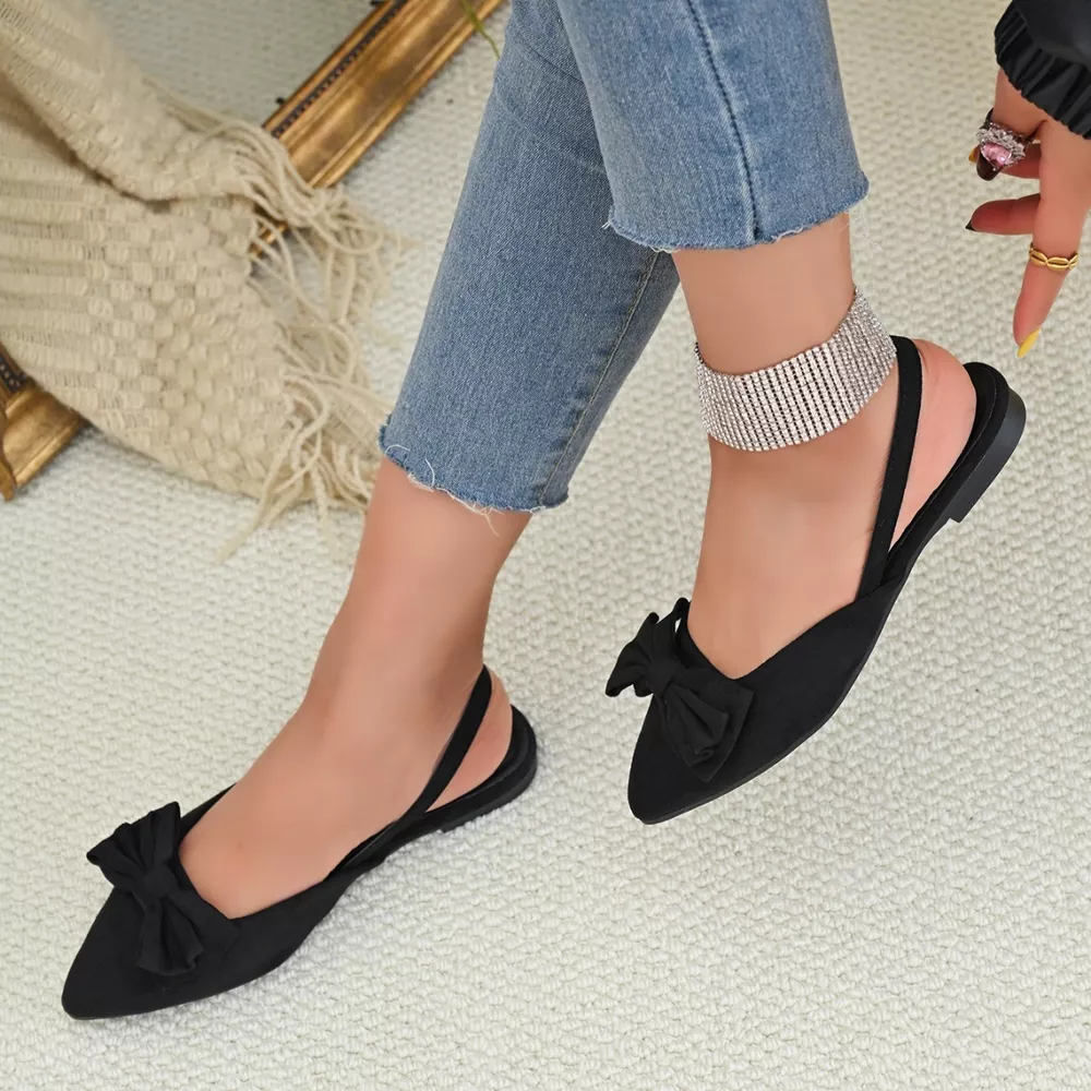 Bow-Decorated Slingback Sandals, image 9