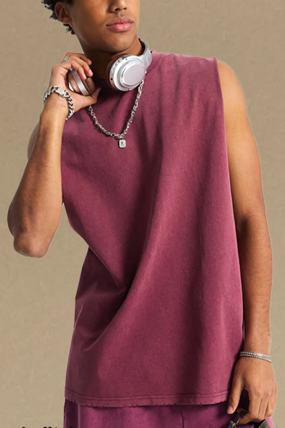Men's Round Neck Tank, image 2