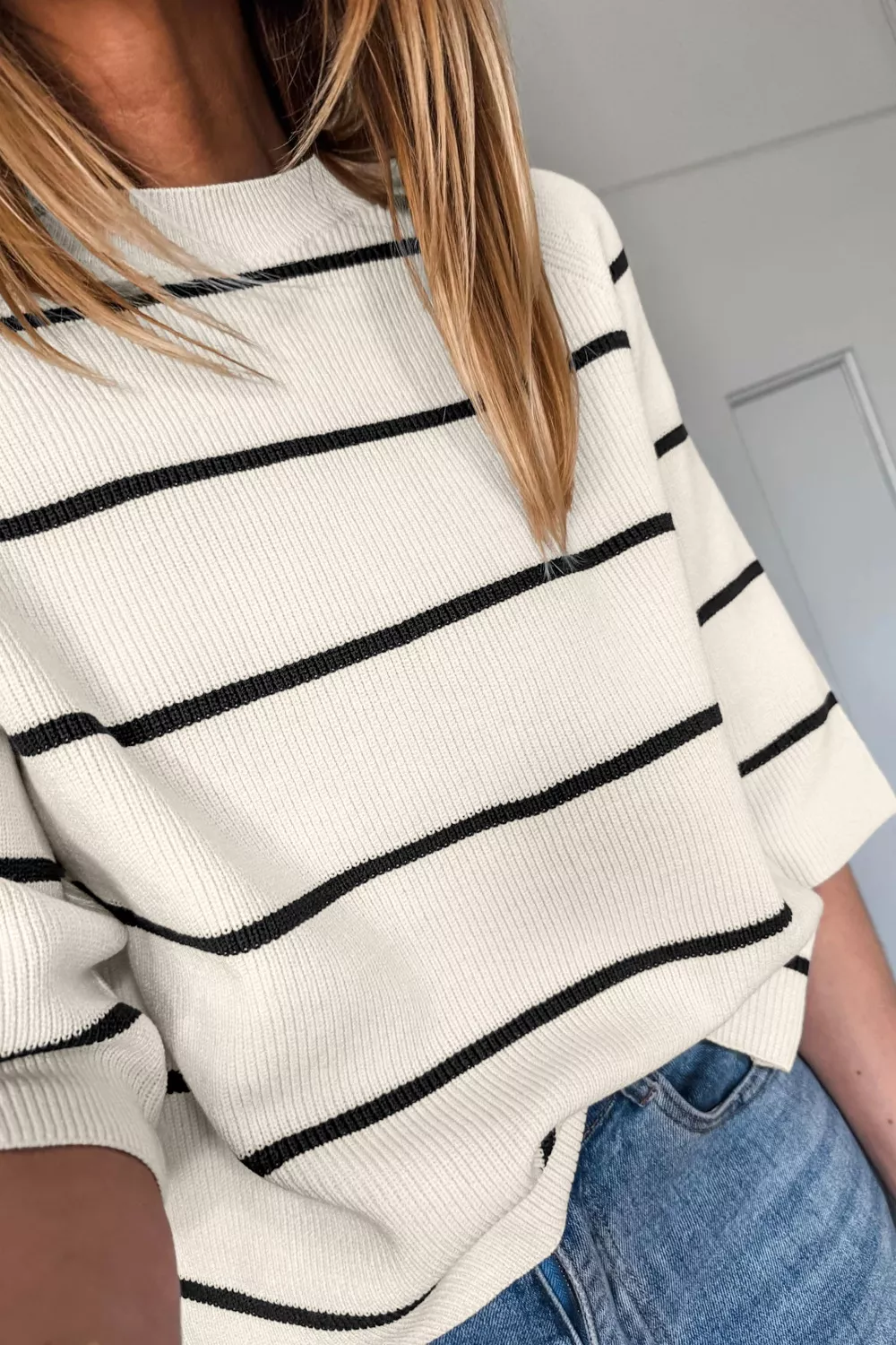 Striped Ribbed Knit Sweater, image 4