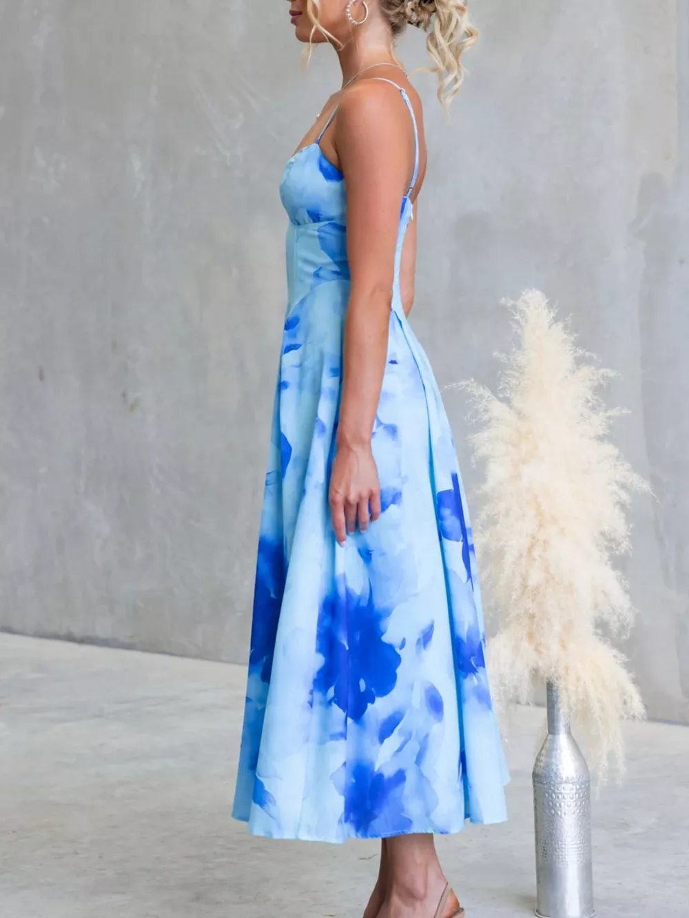 Floral Print Spaghetti Strap Midi Dress, image 10