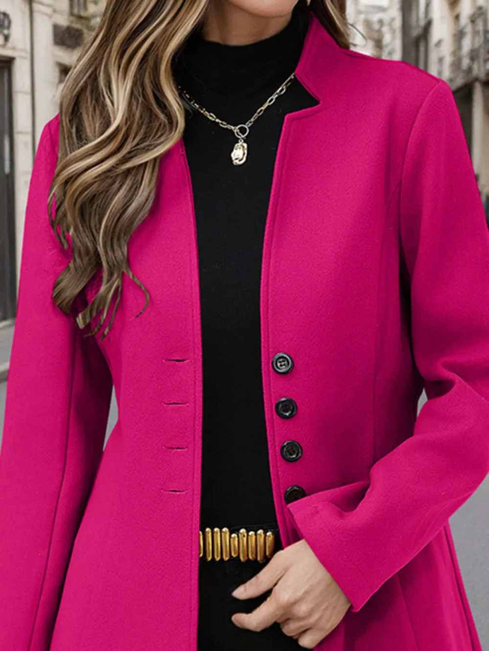 Button Up Long Sleeve Coat, image 4