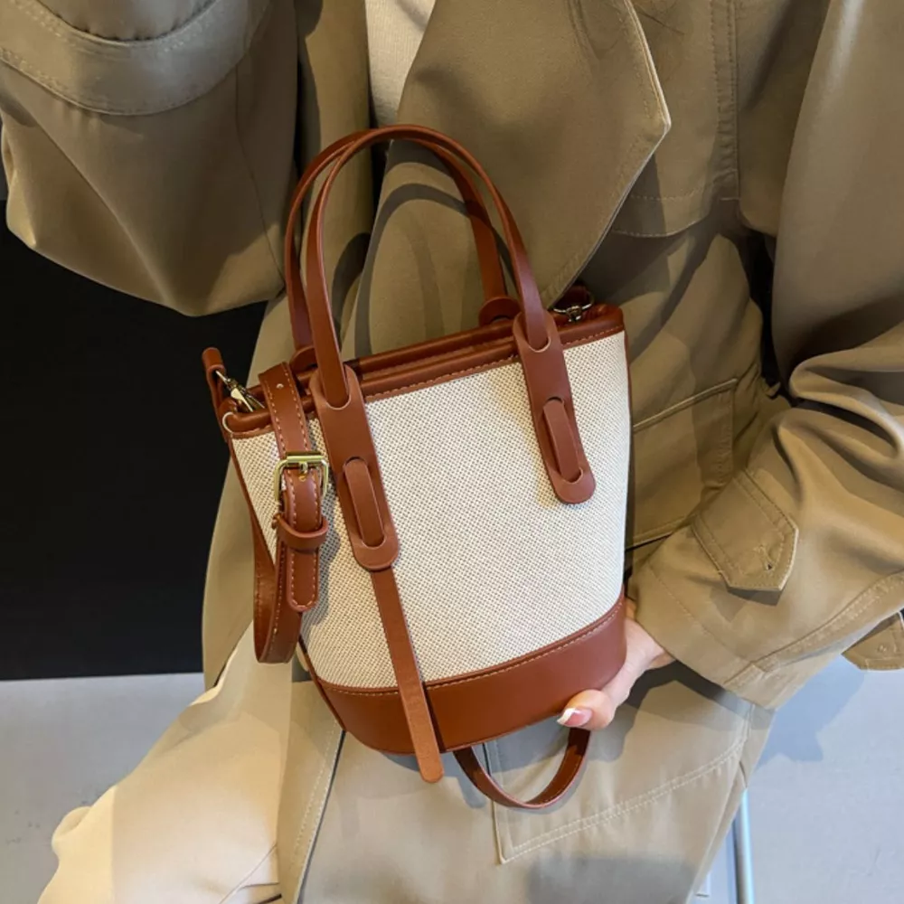 Canvas Bucket Crossbody Bag, image 3